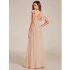 Společenské dlouhé šaty tělově růžové – Raffaela (pohled zezadu)