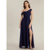 Společenské dlouhé šaty tmavě modré – Christiana (celkový pohled)