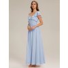 Společenské dlouhé šaty ledově modré – Capri (celkový pohled)