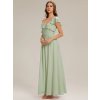 Společenské dlouhé šaty mátově zelené – Capri (celkový pohled)