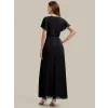 Elegantní večerní šaty černé s krátkými rukávy EG02740BK – najdete na Modion.cz
