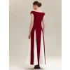 Večerní šaty červenobílé dlouhé s véčkovým výstřihem EG02649AD značka Ever Pretty v nabídce Modion.cz