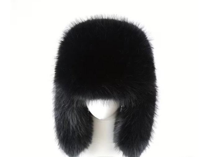 TOP luxusní čepice ušanka černá