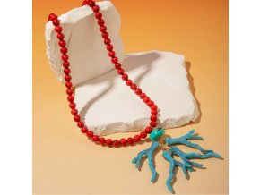 Náhrdelník s korálem - modrý