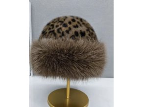 TOP kožešinová čepice leopard