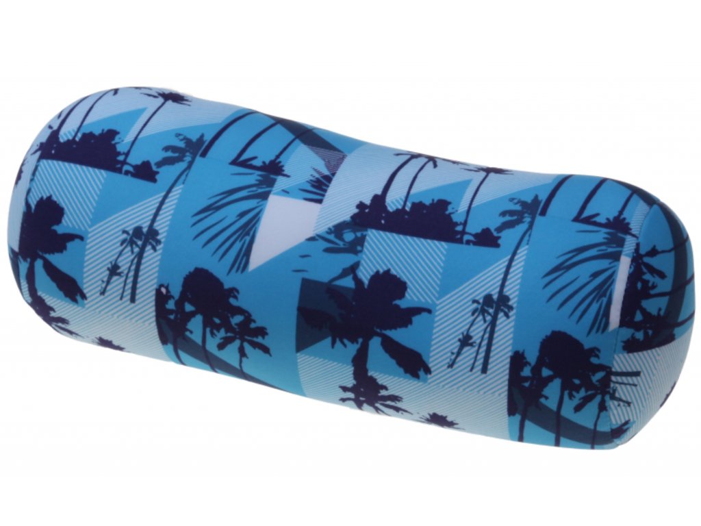 Relaxační polštář válec - modré palmy