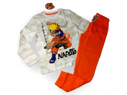 Naruto chlapčenské pyžamo bielo oranžové