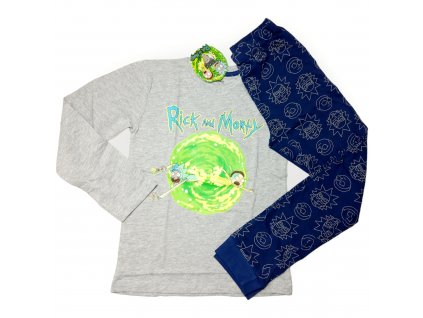 Rick and Morty pyžamo chlapčenské sivo modré