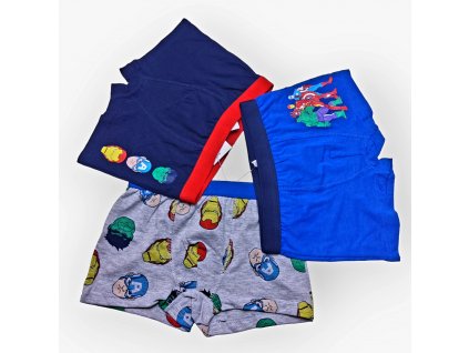 Avengers boxerky - 3ks modré a sivé