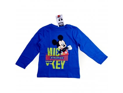 Mickey Mouse chlapčenské tričko s dlhým rukávom modré