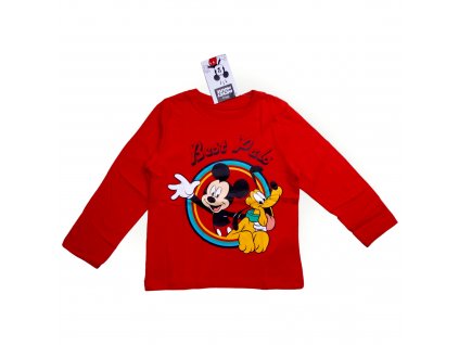 Mickey Mouse chlapčenské tričko s dlhým rukávom červené