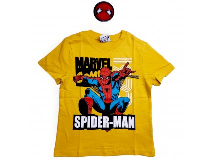 Spiderman chlapčenské letné tričko horčicové