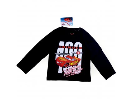Cars McQueen chlapčenské tričko s dlhým rukávom čierne