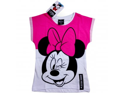 Minnie Mouse dievčenské tričko s krátkym rukávom fuchsia
