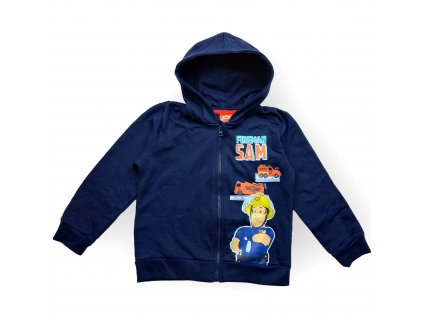 Požiarnik Sam chlapčenská mikina na zips modrá