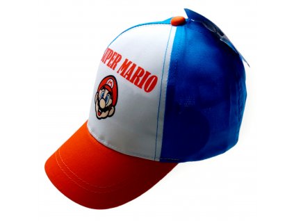 Super Mario šiltovka chlapčenská bielo modrá