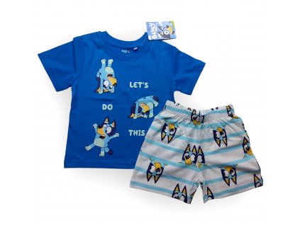 Chlapčenské pyžamo Bluey letné modré