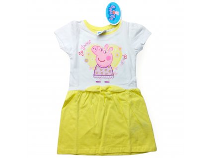 Dievčenské letné šaty Peppa Pig žlté