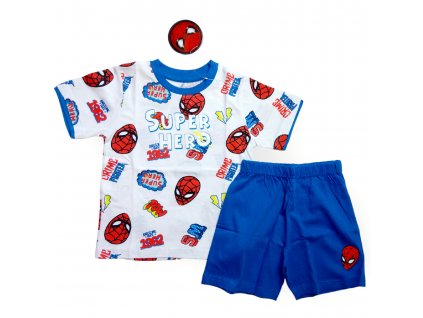 Chlapčenské detské letné pyžamo Spiderman modré