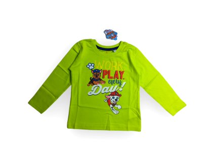 Paw Patrol chlapčenské tričko s dlhým rukávom zelené