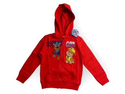 Paw Patrol mikina na zips pre chlapcov červená
