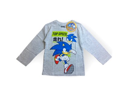 Ježko Sonic chlapčenské tričko sivé