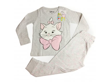 Mačka Marie dievčenské pyžamo sivé