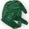 Detská velúrová tepláková súprava zelená