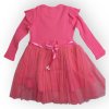Dievčenské šaty s tylovou sukňou tm.ružové