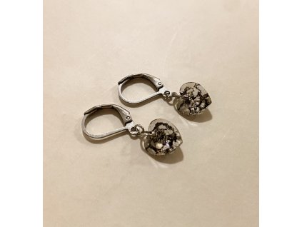 náušnice Swarovski element s černým žilkováním