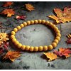 Podzimní náramek střední koralky hořčice