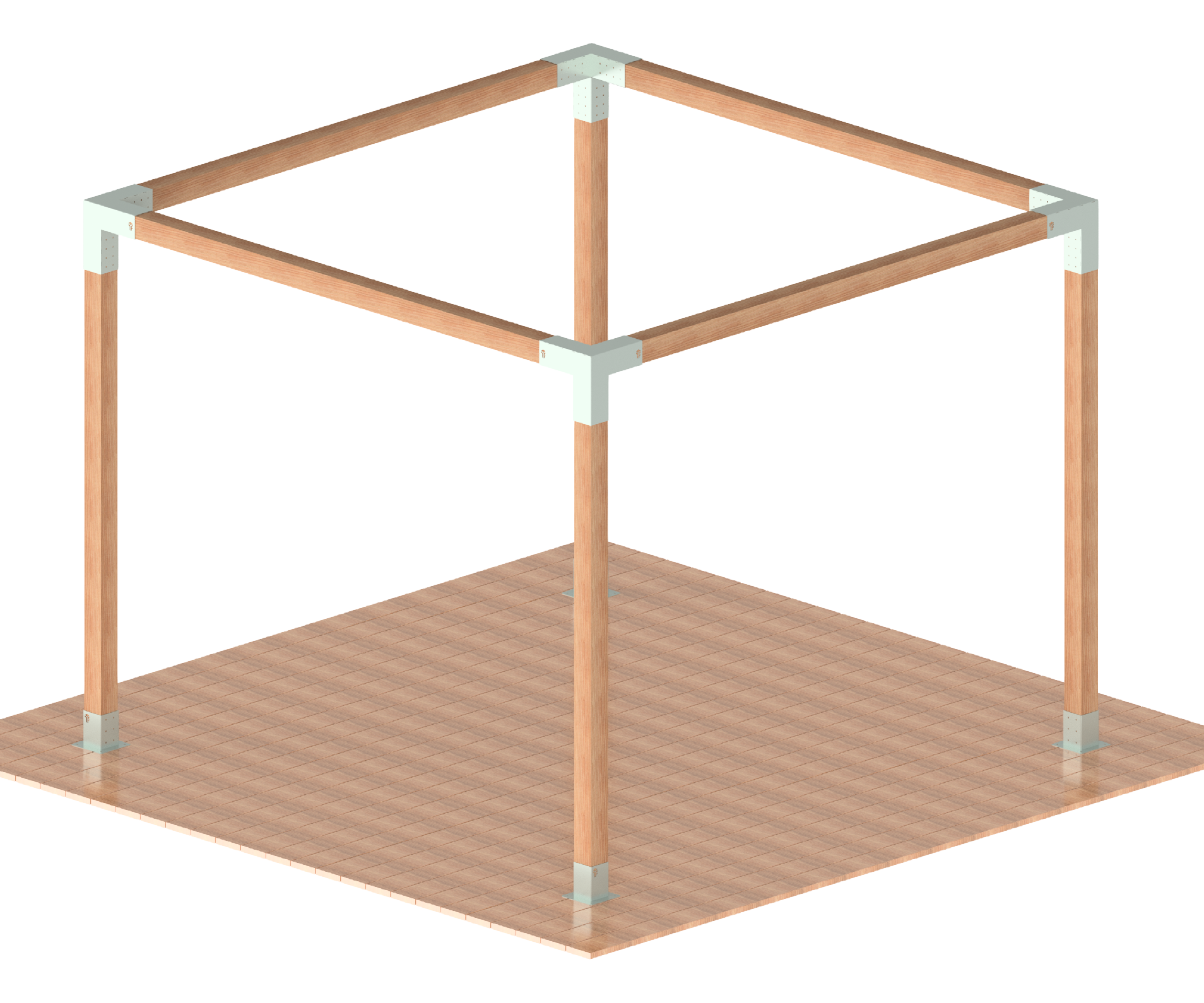 Pergola kovová, TYP: MEDIUM_01, rozměr: 3x3m-4x4m, výrobce: FYSCON POVRCHOVÁ ÚPRAVA: Galvanický zinek