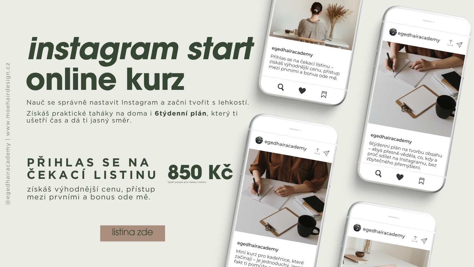 Instagram start - čekací listona
