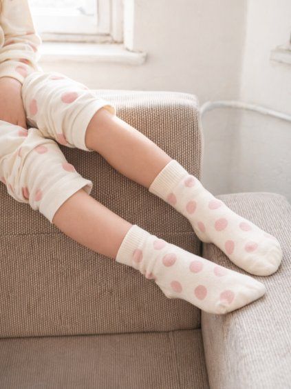 Růžové ponožky Dots