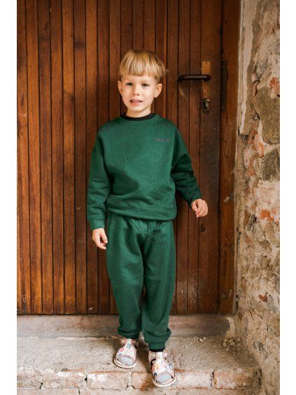 Tmavě zelené tepláky dětské