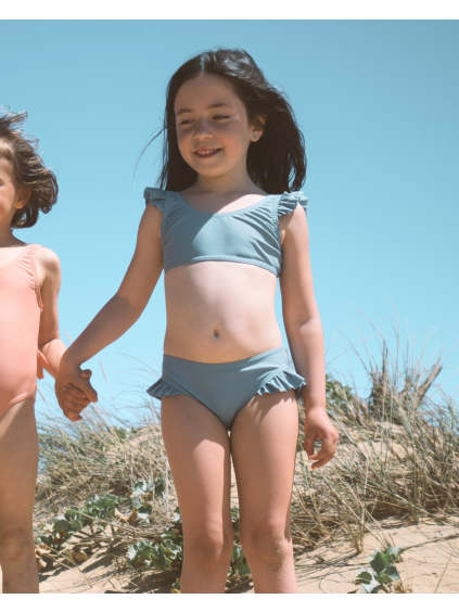 Modré bikiny s volánky