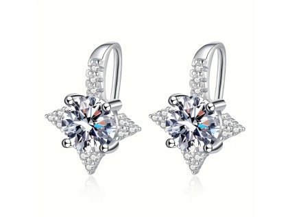 Náušnice s moissanitom v tvare hviezdy (6,5 mm)