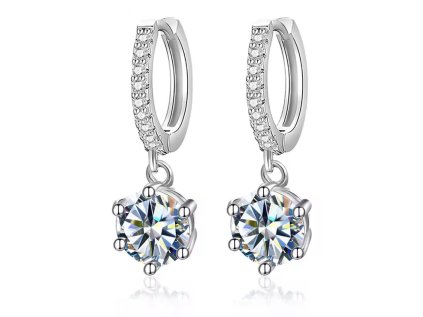 Jemné moissanitové visiace moissanitové náušnice 1 ct