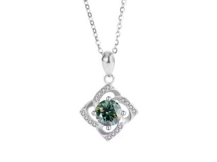 Náhrdelník so zeleným moissanitom – 1 ct