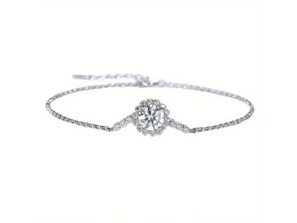 Nastaviteľný moissanitový náramok - 1 ct