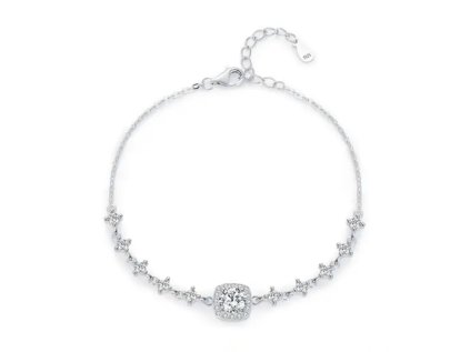 Moissanitový náramok s centrálnym 0,8 ct moissanitom