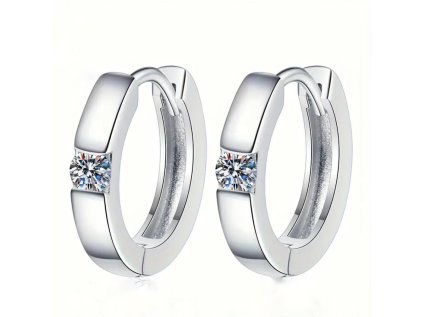 Kruhové náušnice s jemným moissanitom