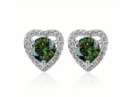 Žiarivé srdiečkové náušnice s moissanitom – viac farieb