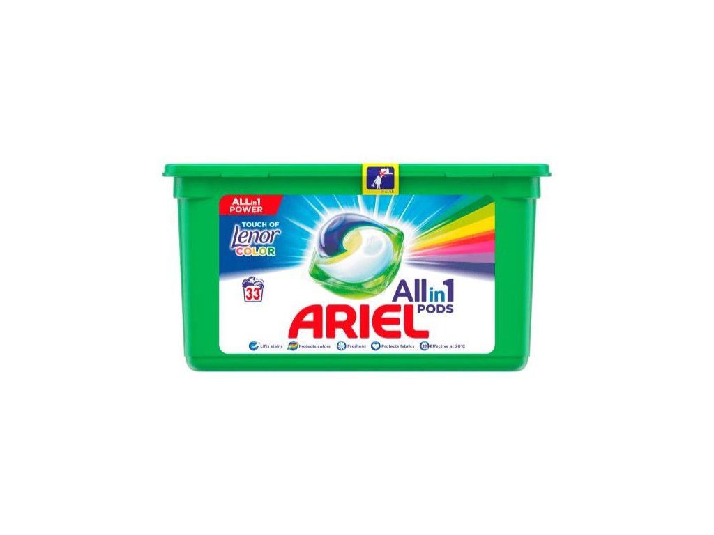 Ariel gélové kapsule na pranie, Touch of Lenor Color, 33ks