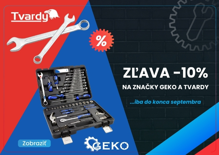 Geko a Tvardy zľava -10% do konca septembra 2025