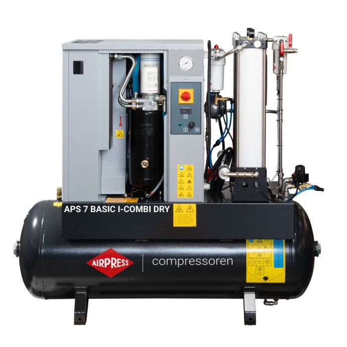 APS 7 Basic i-Combi Dry 10 bar 7,5 hp/5,5 kW 780 l/min 200 l kompresor so súpravou adsorpčných filtrov OFAG4