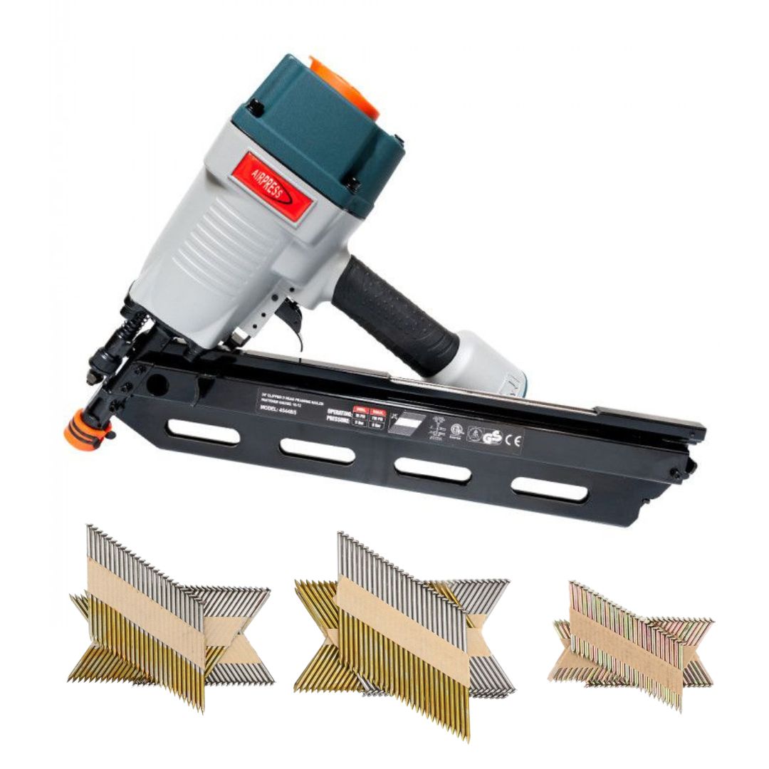 Pneumatická klincovačka na 50–90 mm klince + sada príslušenstvaw