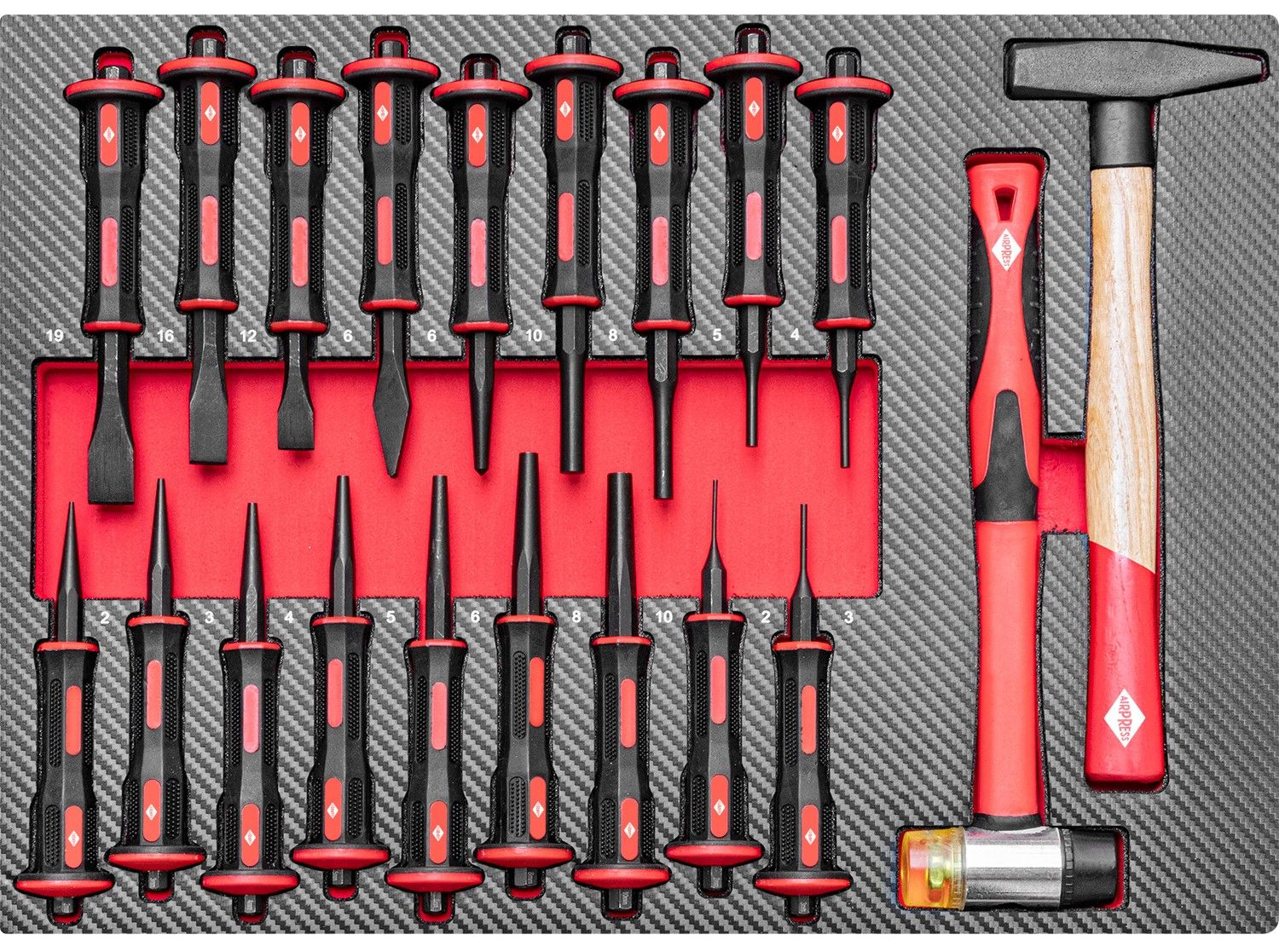 Sada dlátw a kladívw - 20 prvkovw | Airpress Poľsko