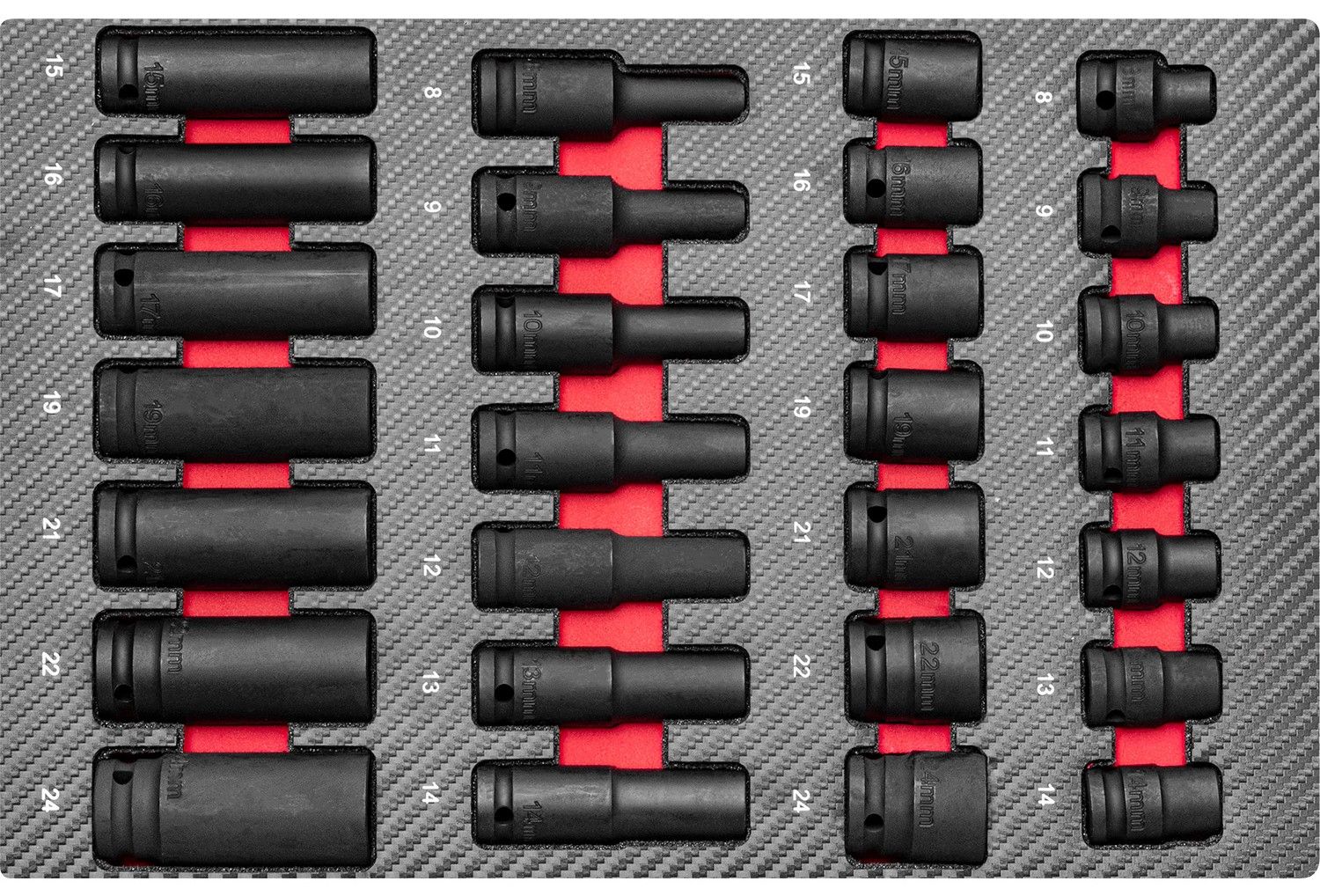 Sada nárazových zásuviek - 28 prvkovw | Airpress Poľsko