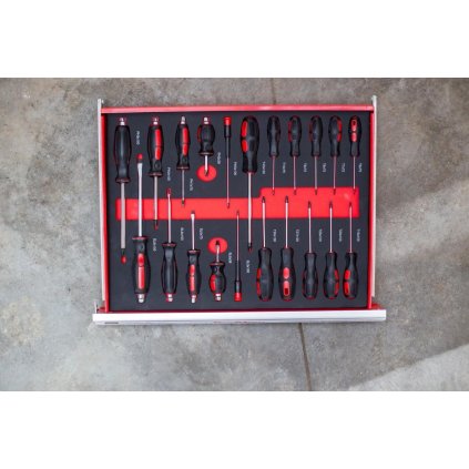 136930 vlozka sada skrutkovacov plochych krizovych redtool